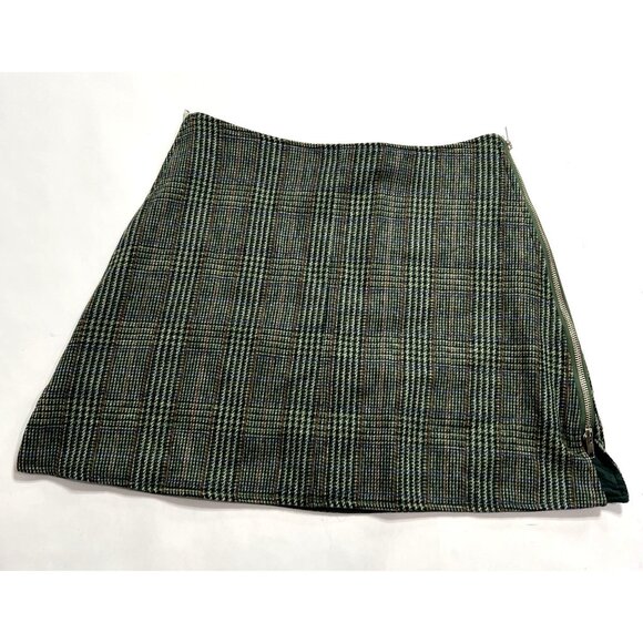 Maria de la Orden Mini Skirt in Green Plaid - Picture 2 of 3